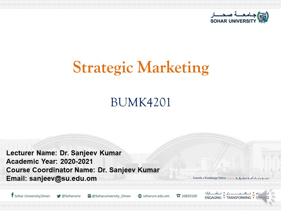 BUMK4201-2020S1 Strategic Marketing 