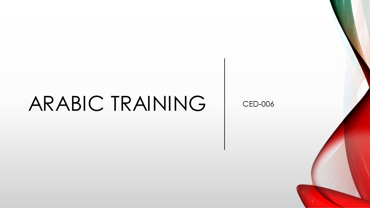 CED-006 Arabic Training