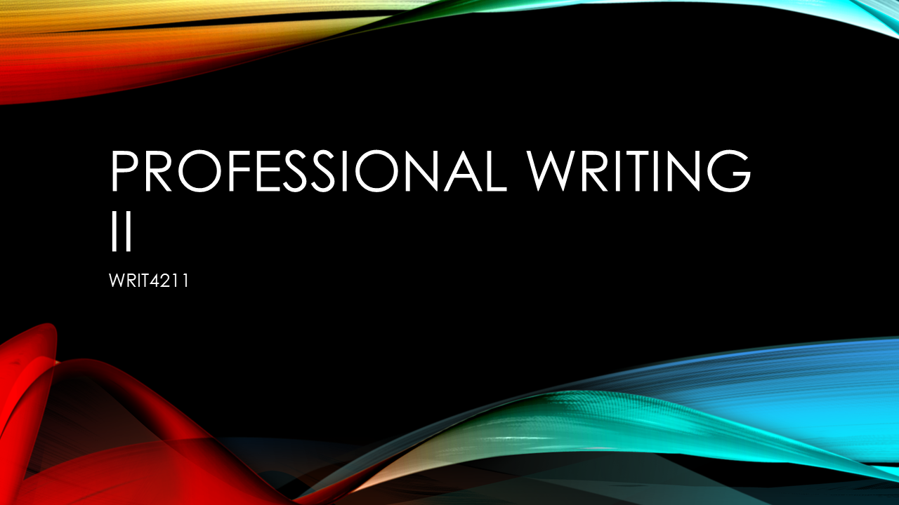 WRIT4211-2021S2 Professional Writing II